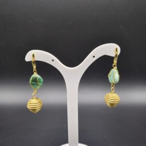 Orecchini in Capim Dourado quarzo verde