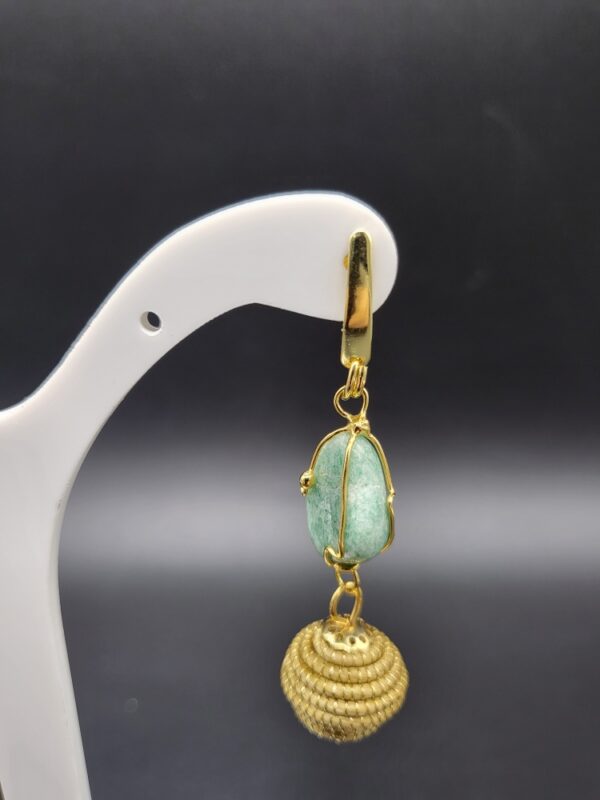 Orecchini in Capim Dourado quarzo verde - immagine 3