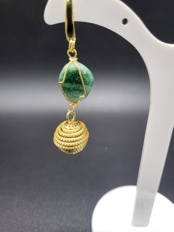 Orecchini in Capim Dourado quarzo verde - immagine 2