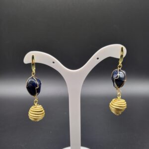 Orecchini in Capim Dourado Agata Blu
