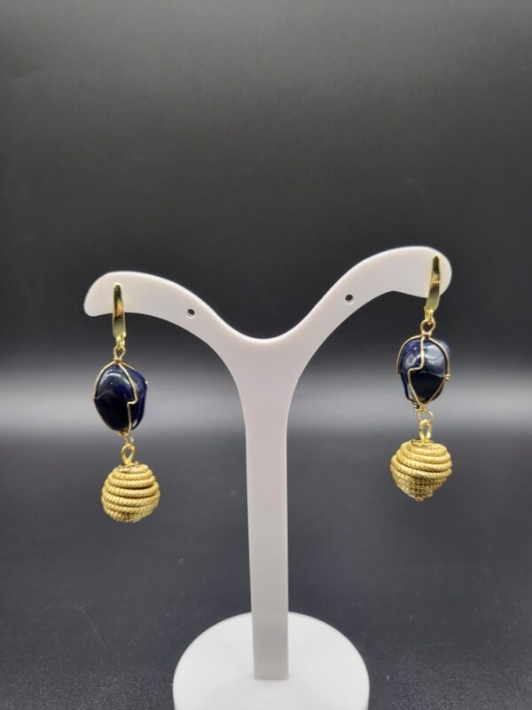 Orecchini in Capim Dourado Agata Blu