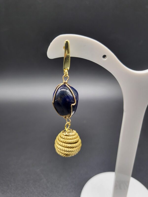 Orecchini in Capim Dourado Agata Blu - immagine 2
