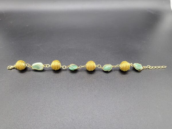 Bracciale in capim Dourado e quarzo verde - immagine 2