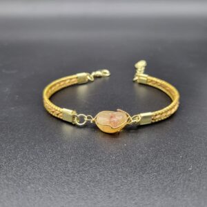 Bracciale treccia in Capim Dourado Citrino
