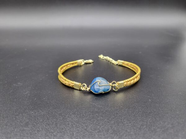 Bracciale treccia in Capim Dourado Blu