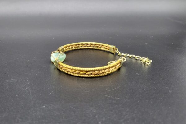 Bracciale treccia in Capim Dourado Verde - immagine 2