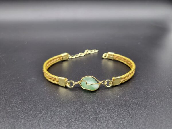 Bracciale treccia in Capim Dourado Verde