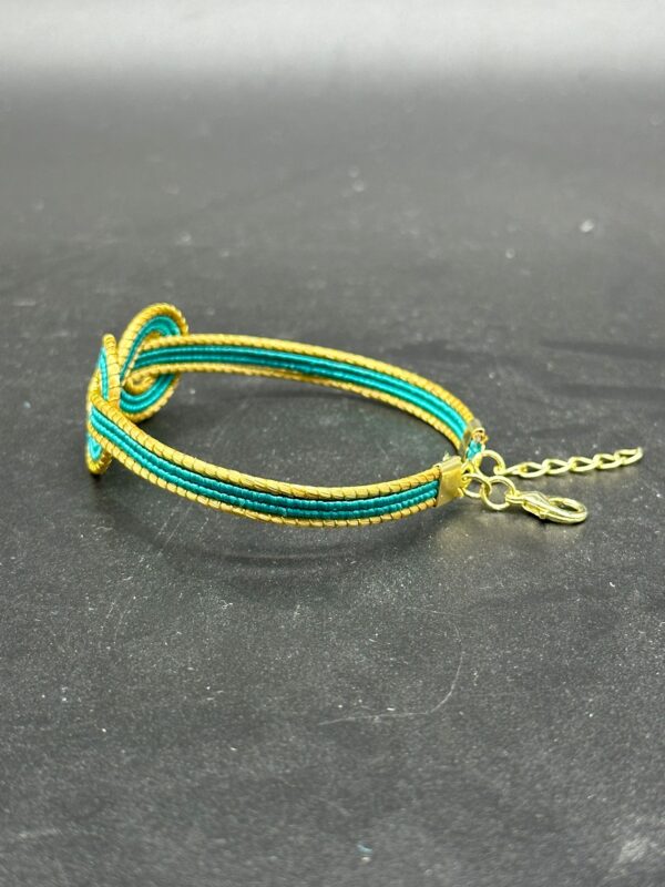 Bracciale in Capim Dourado Nodo Turchese - immagine 4