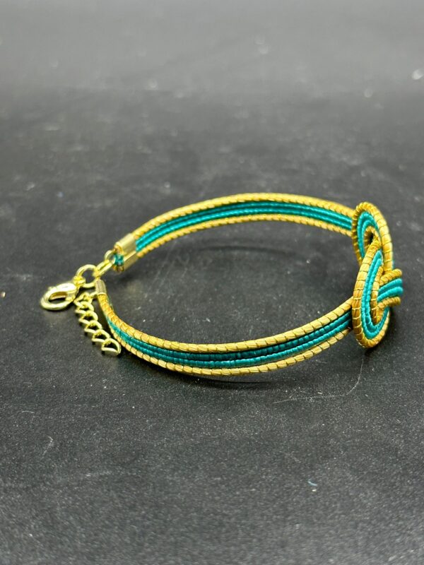Bracciale in Capim Dourado Nodo Turchese - immagine 3