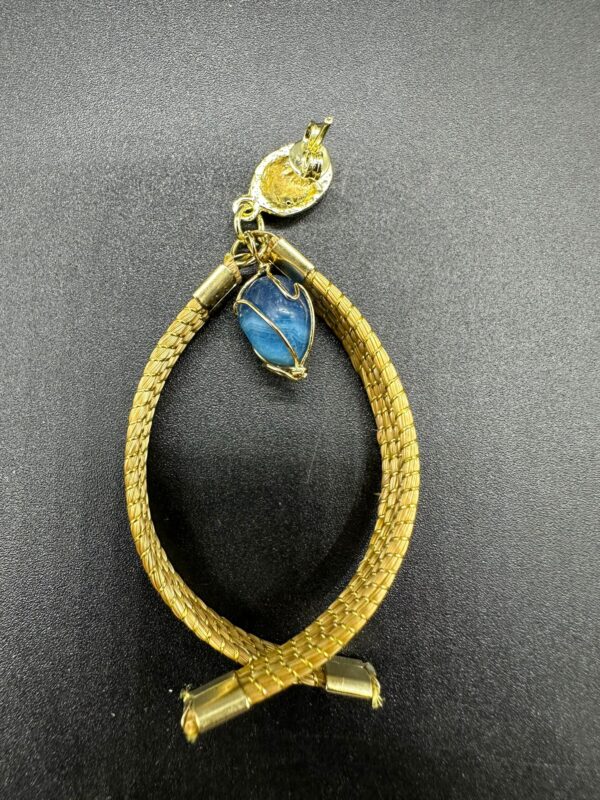 Orecchini in Capim Dourado pesciolini Agata Blu - immagine 2