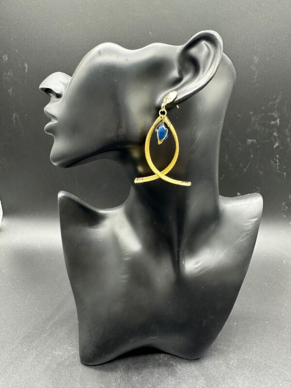 Orecchini in Capim Dourado pesciolini Agata Blu